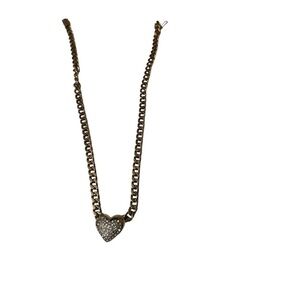 Panetta original Heart Necklace WITH REAL crystal vintage in good condition